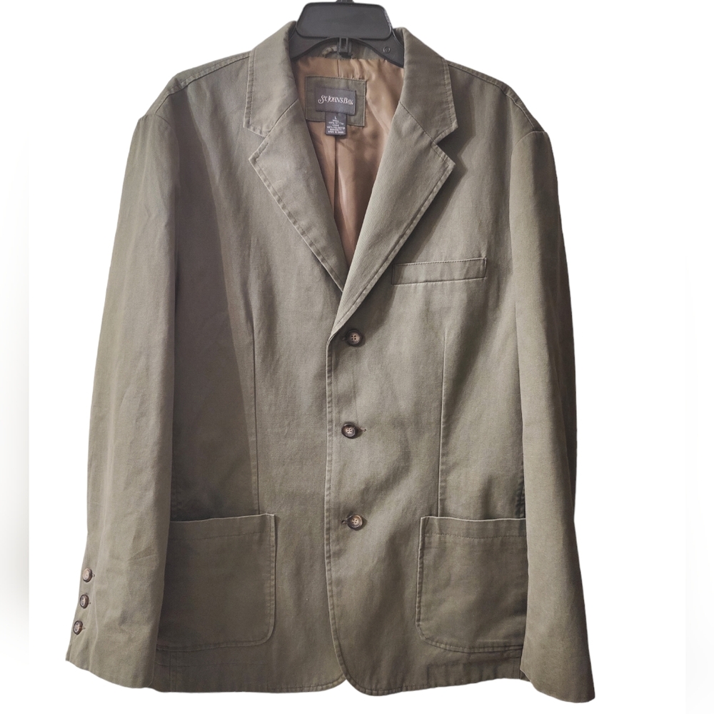 Mens St John’s Bay Army Green Sports Coat Jacket Size L